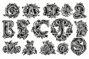 Elegant J letter tattoo idea