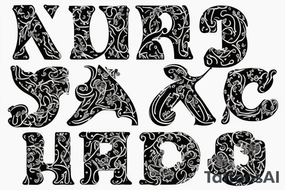 Elegant J letter tattoo idea