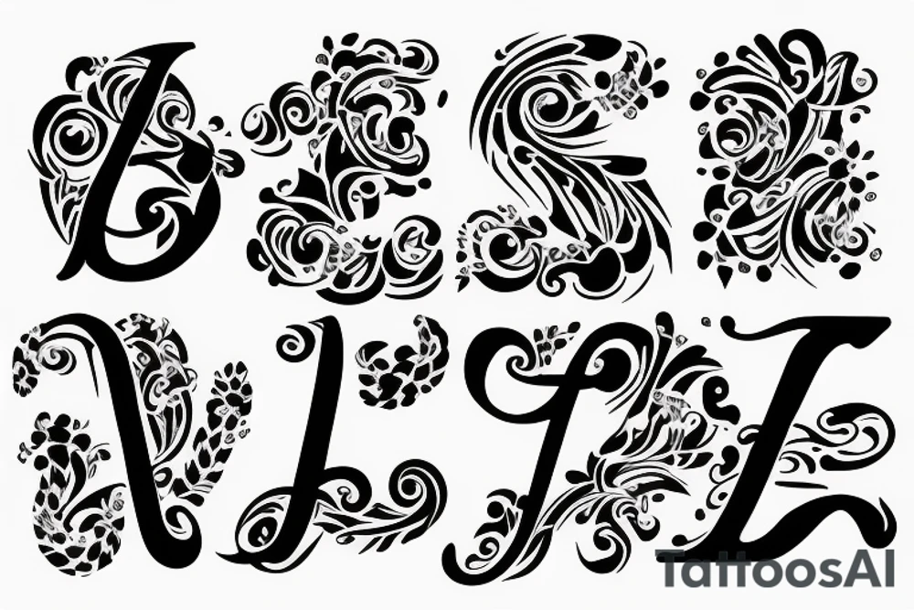 Elegant J letter tattoo idea