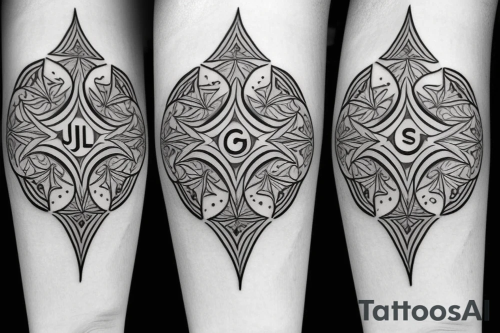 Elegant J letter tattoo idea