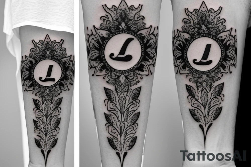 Elegant J letter tattoo idea
