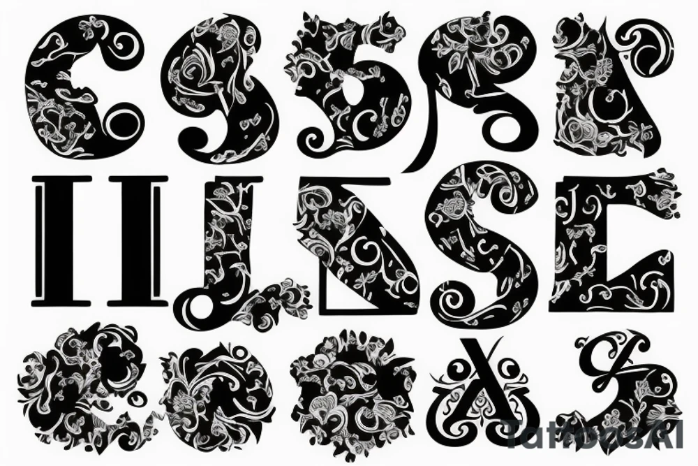 Elegant J letter tattoo idea