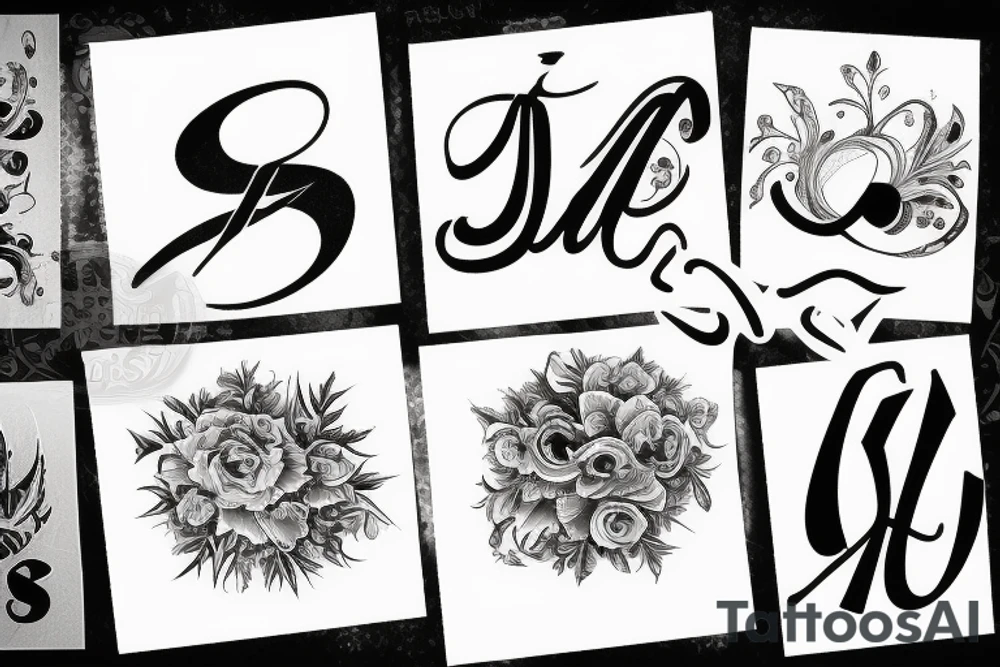 J letter in white canvas tattoo idea
