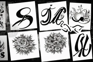 J letter in white canvas tattoo idea