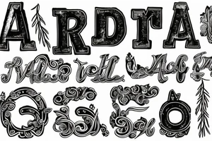 J letter in white canvas tattoo idea