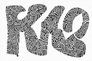 J letter in white canvas tattoo idea