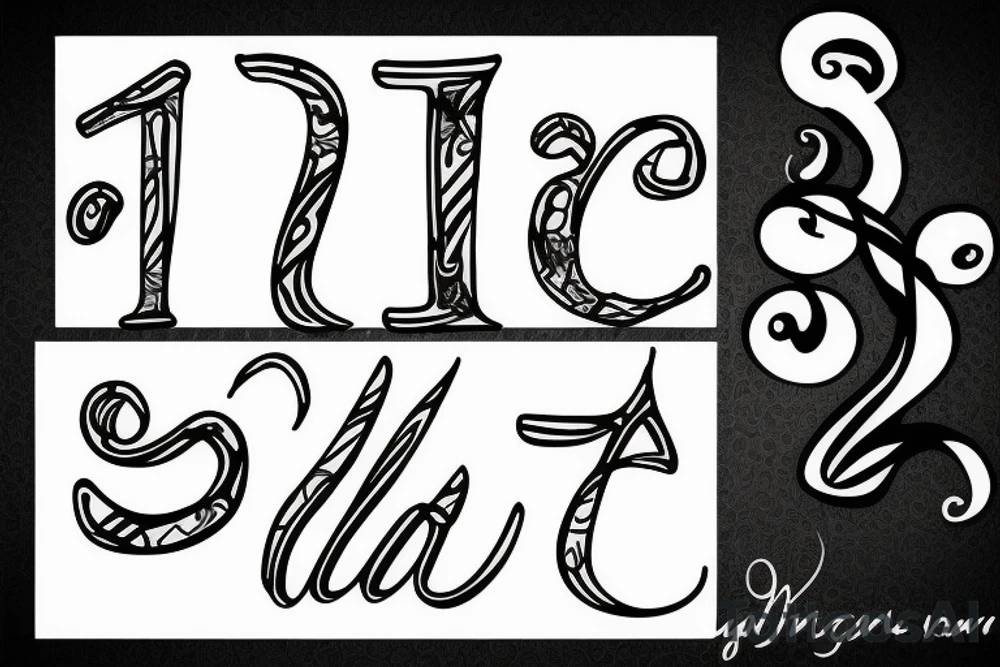 J letter in white canvas tattoo idea