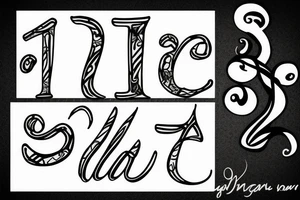 J letter in white canvas tattoo idea