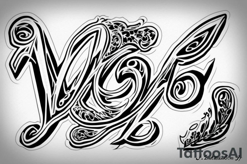 J letter in white canvas tattoo idea