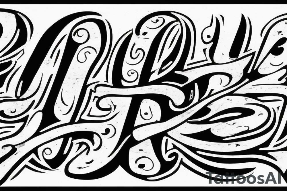 J letter in white canvas tattoo idea