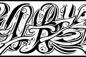 J letter in white canvas tattoo idea