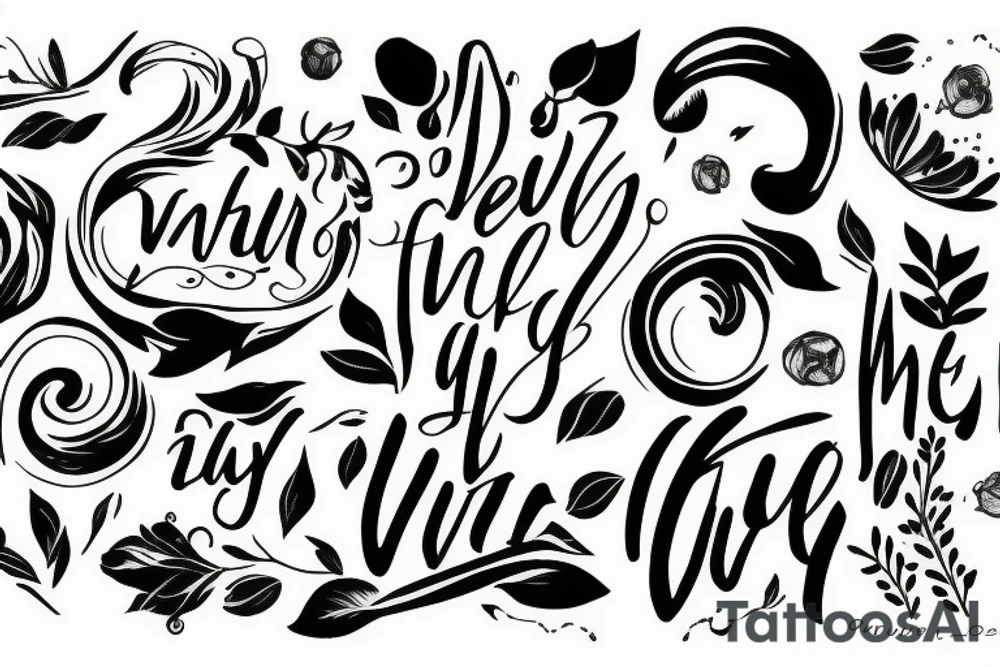 Jqvier word in white canvas tattoo idea