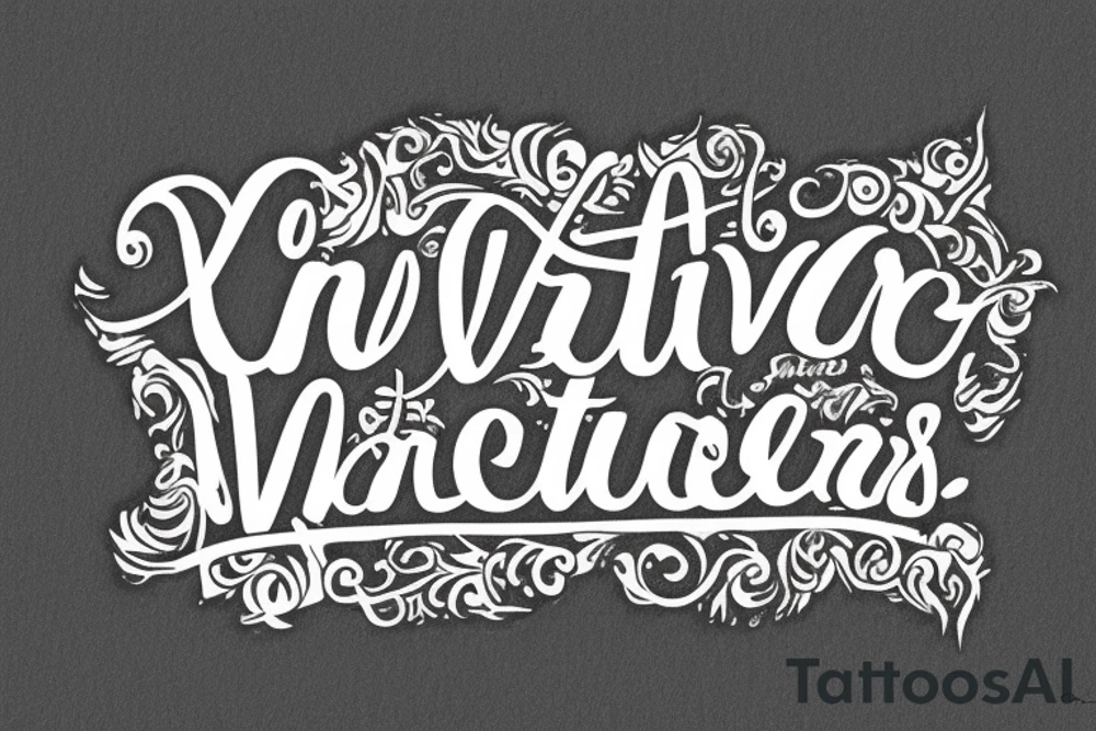 Jqvier word in white canvas tattoo idea