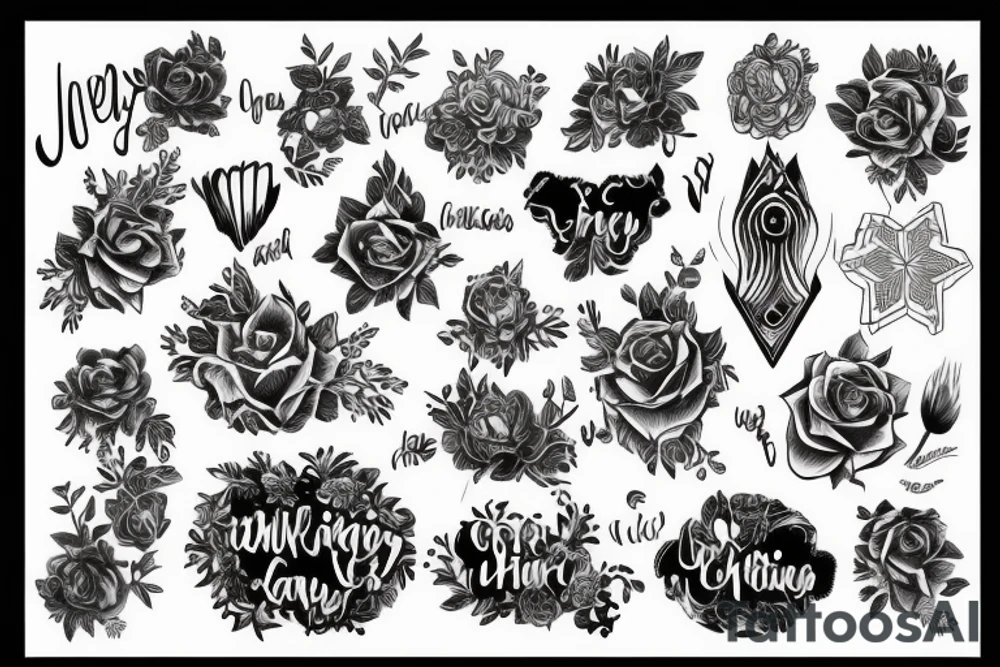 Javier word in white canvas tattoo idea