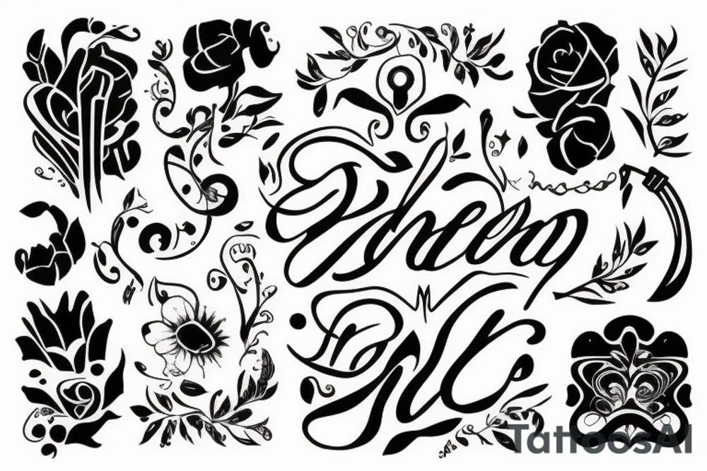 Javier word in white canvas tattoo idea