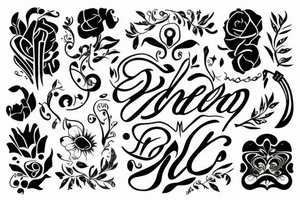 Javier word in white canvas tattoo idea
