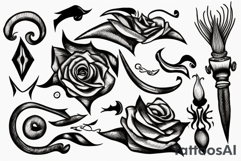 Hook in white canvas tattoo idea
