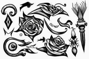 Hook in white canvas tattoo idea