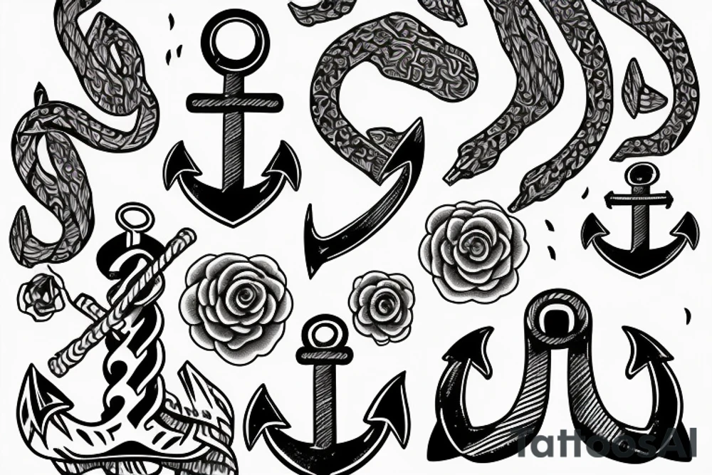 Half Anchor tattoo idea
