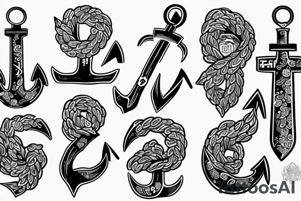 Half Anchor tattoo idea