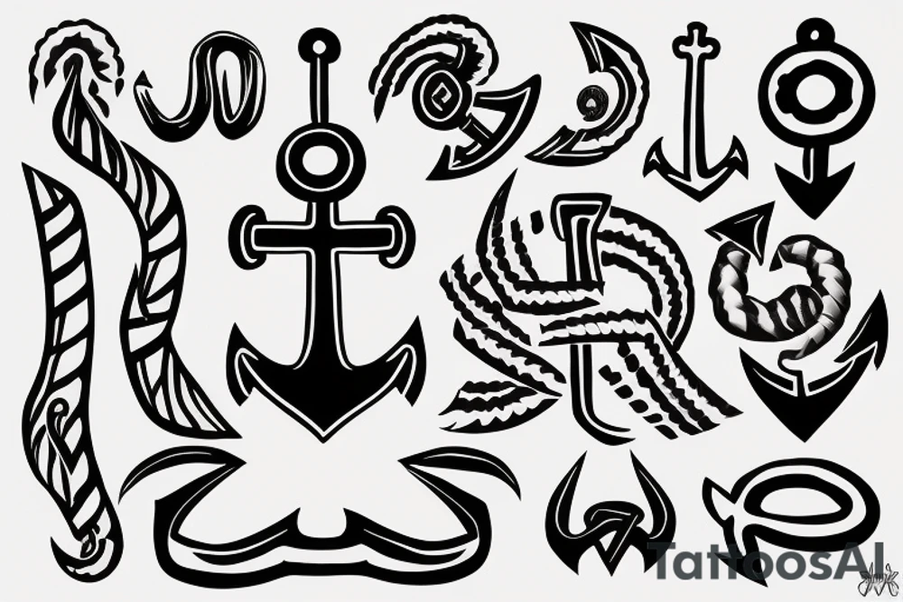 Half Anchor tattoo idea