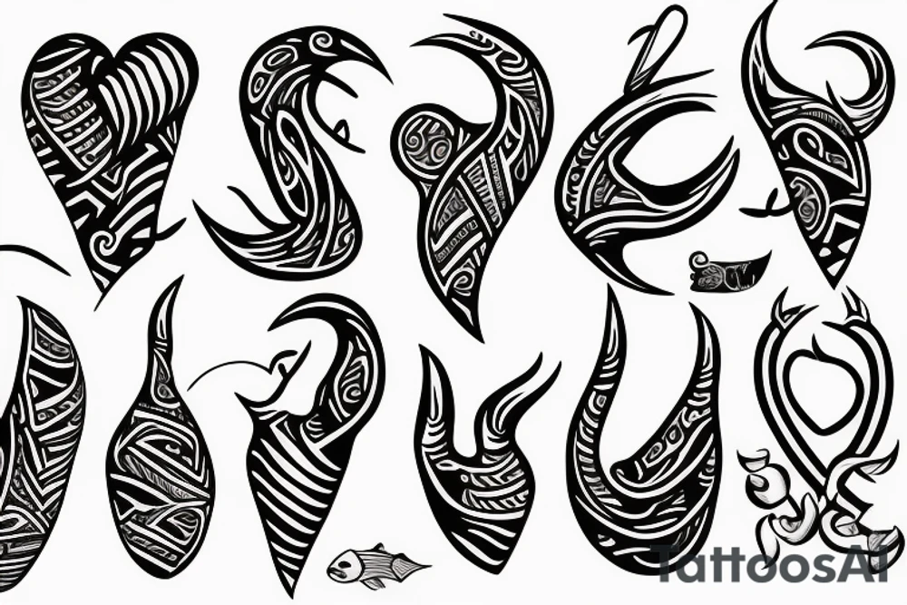 Fish hook a heart tattoo idea