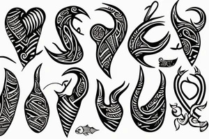 Fish hook a heart tattoo idea