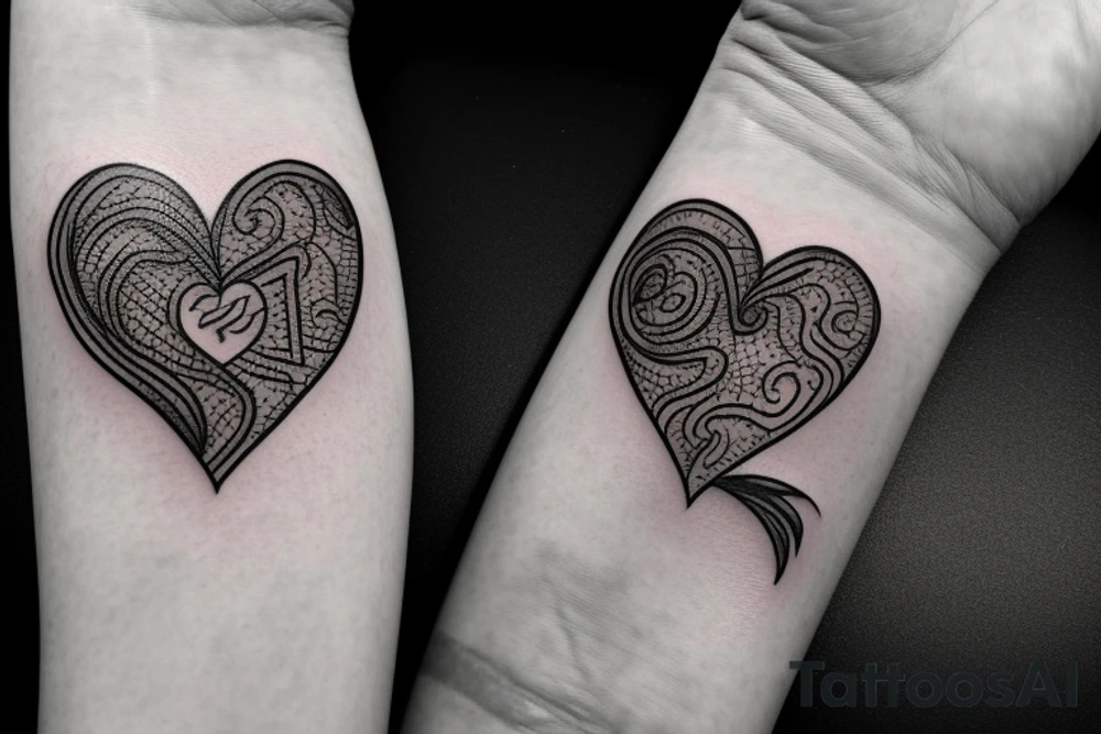 Fish hook a heart tattoo idea