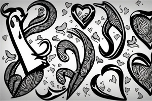 Fish hook a heart tattoo idea