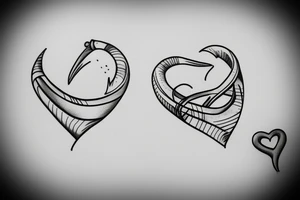 Fish hook a heart tattoo idea