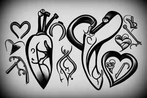 Fish hook a heart tattoo idea