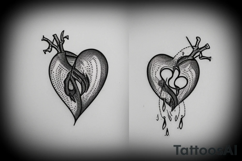 Fish hook a heart tattoo idea