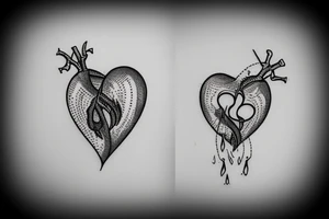 Fish hook a heart tattoo idea