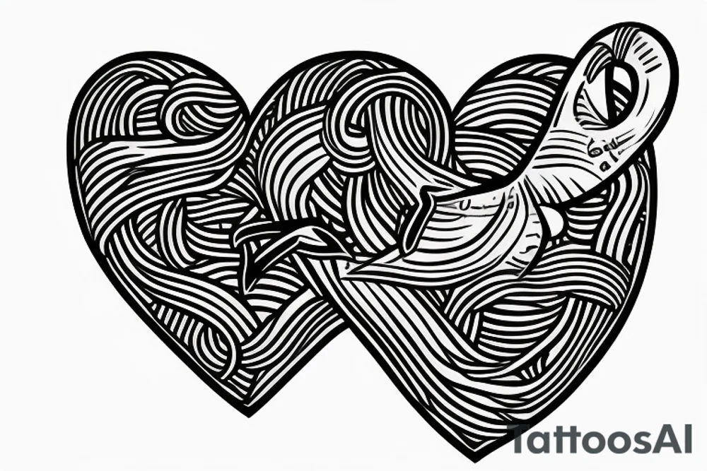 Fish hook a heart with a j letter tattoo idea