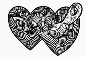 Fish hook a heart with a j letter tattoo idea