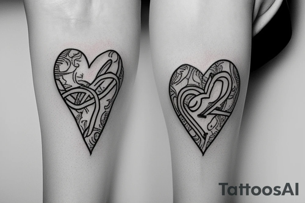 Fish hook a heart with a j letter tattoo idea