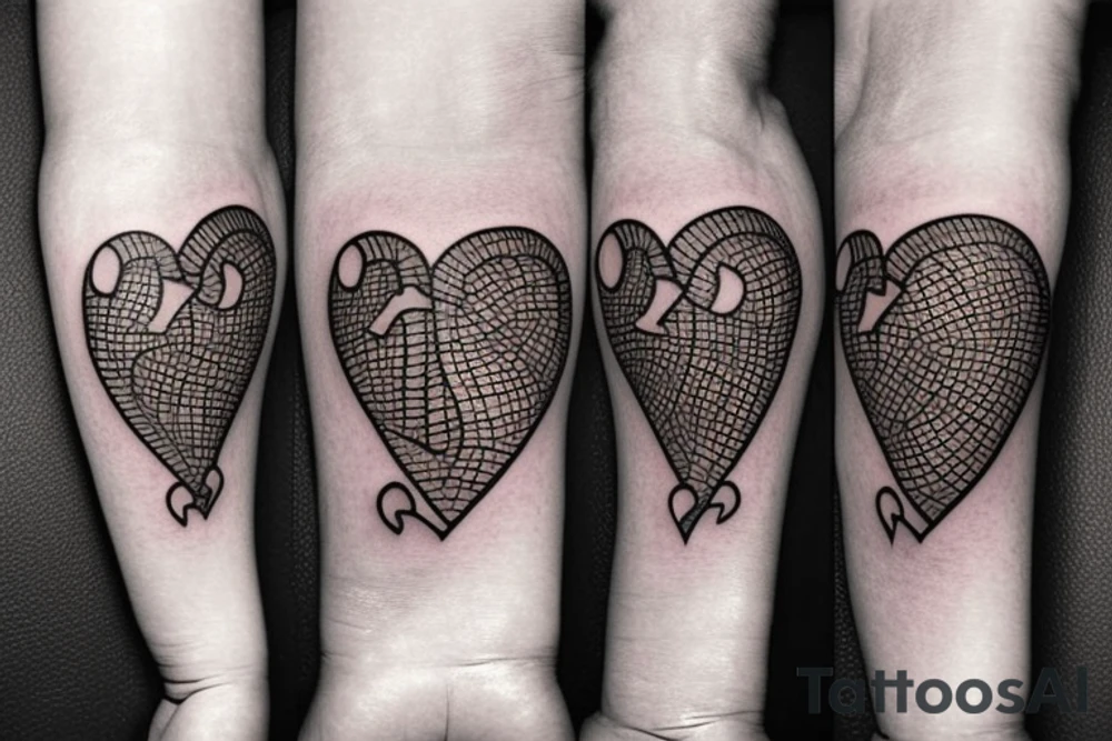 Fish hook a heart with a j letter tattoo idea