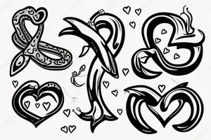 Fish hook a heart with a j letter tattoo idea