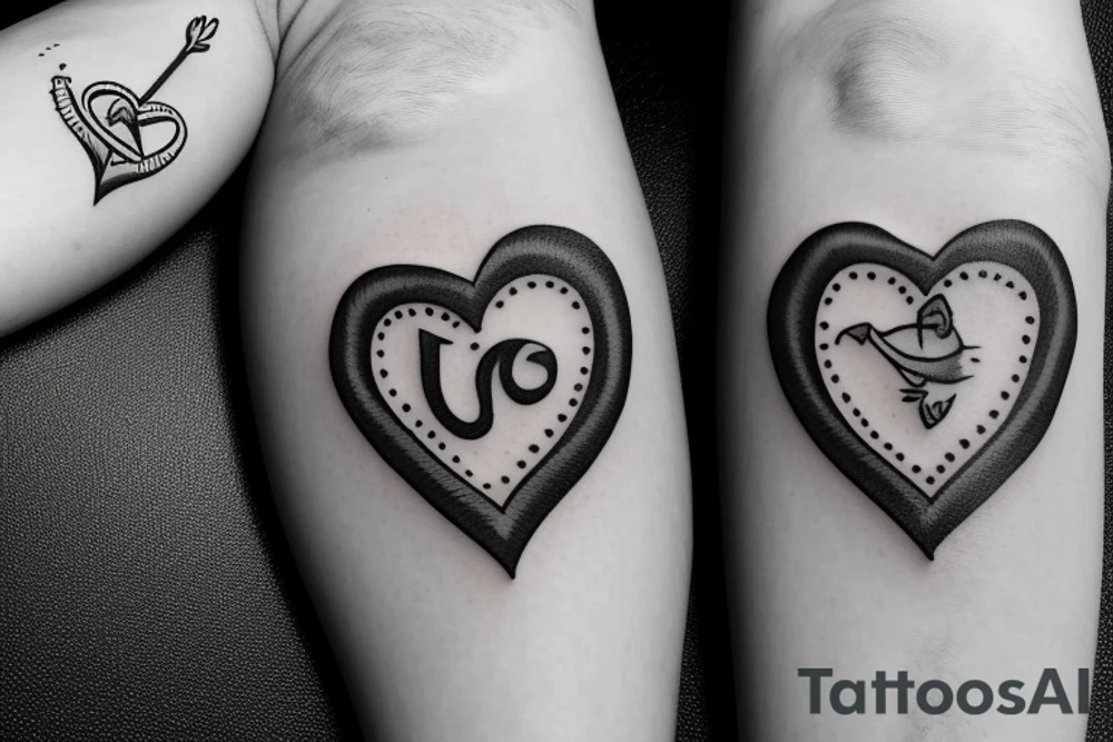 Fish hook a heart with a j letter tattoo idea