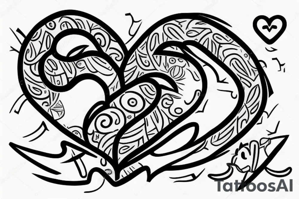 Fish hook a heart with a j letter tattoo idea