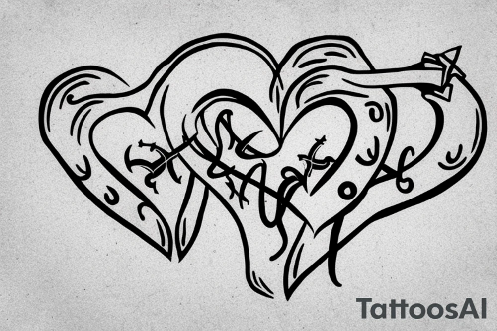 Fish hook a heart with a j letter tattoo idea