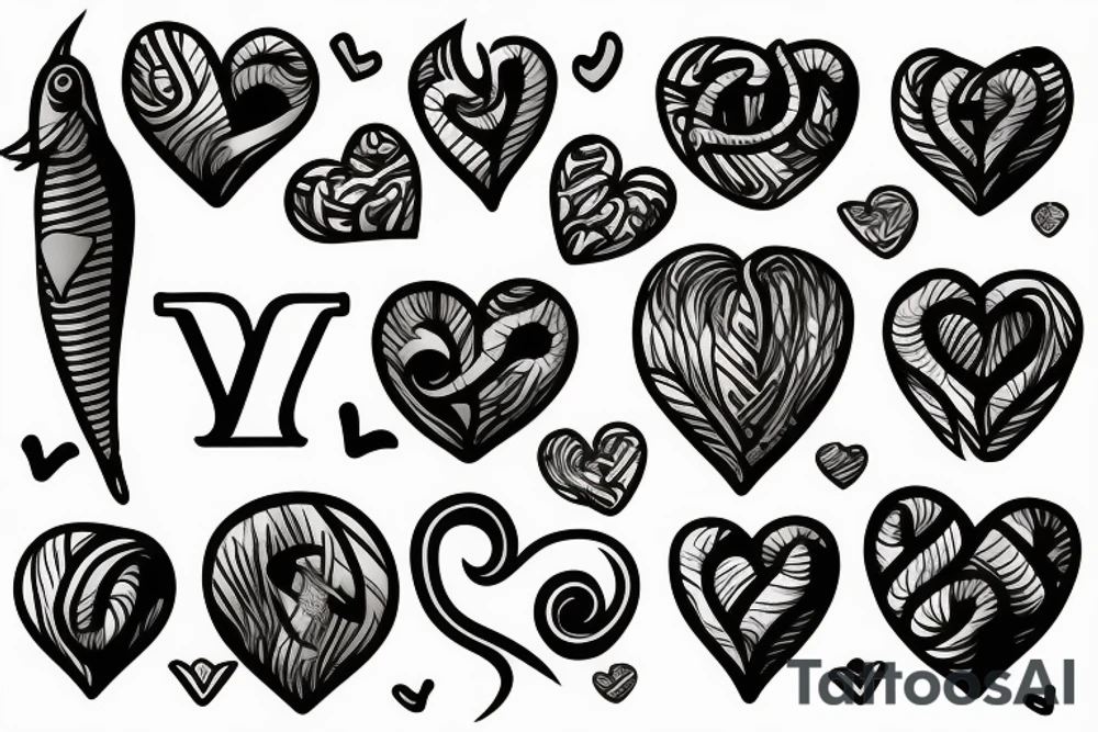 Fish hook a heart with a j letter tattoo idea