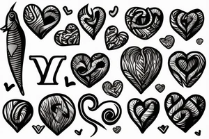 Fish hook a heart with a j letter tattoo idea