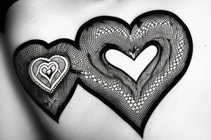 Enchained heart with a j letter tattoo idea