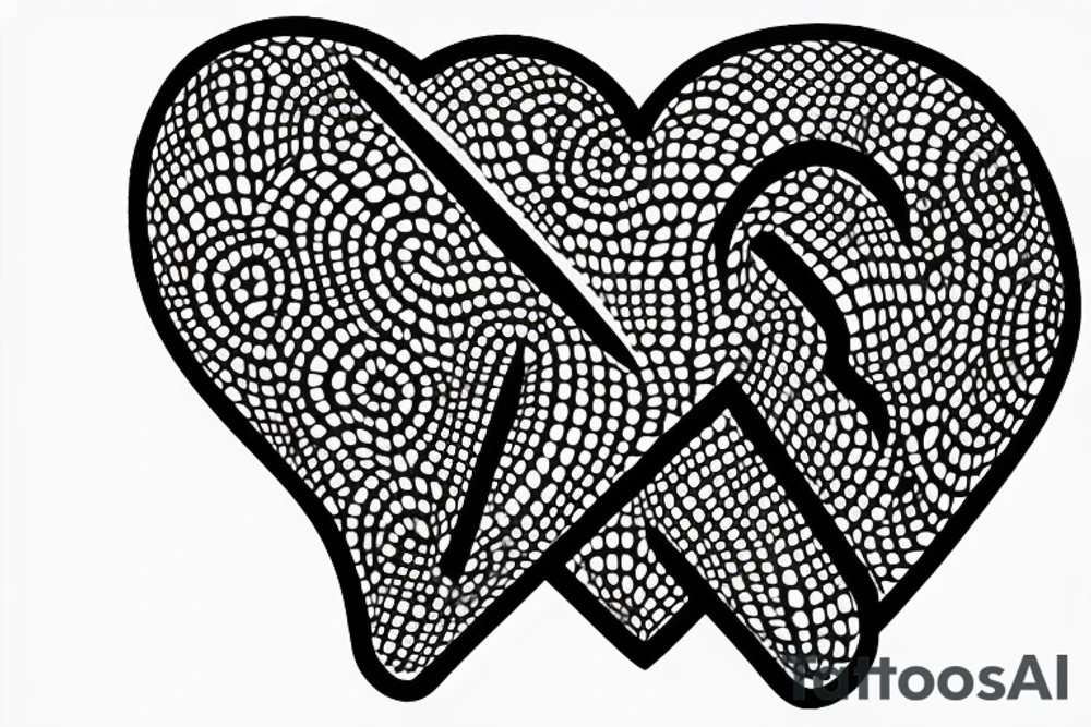 Enchained heart with a j letter tattoo idea