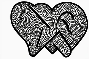 Enchained heart with a j letter tattoo idea