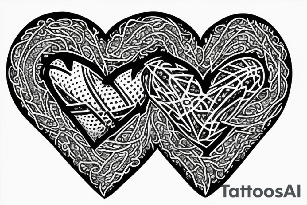 Enchained heart with a j letter tattoo idea