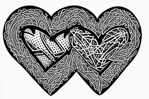 Enchained heart with a j letter tattoo idea