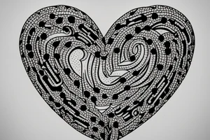 Enchained heart with a j letter tattoo idea