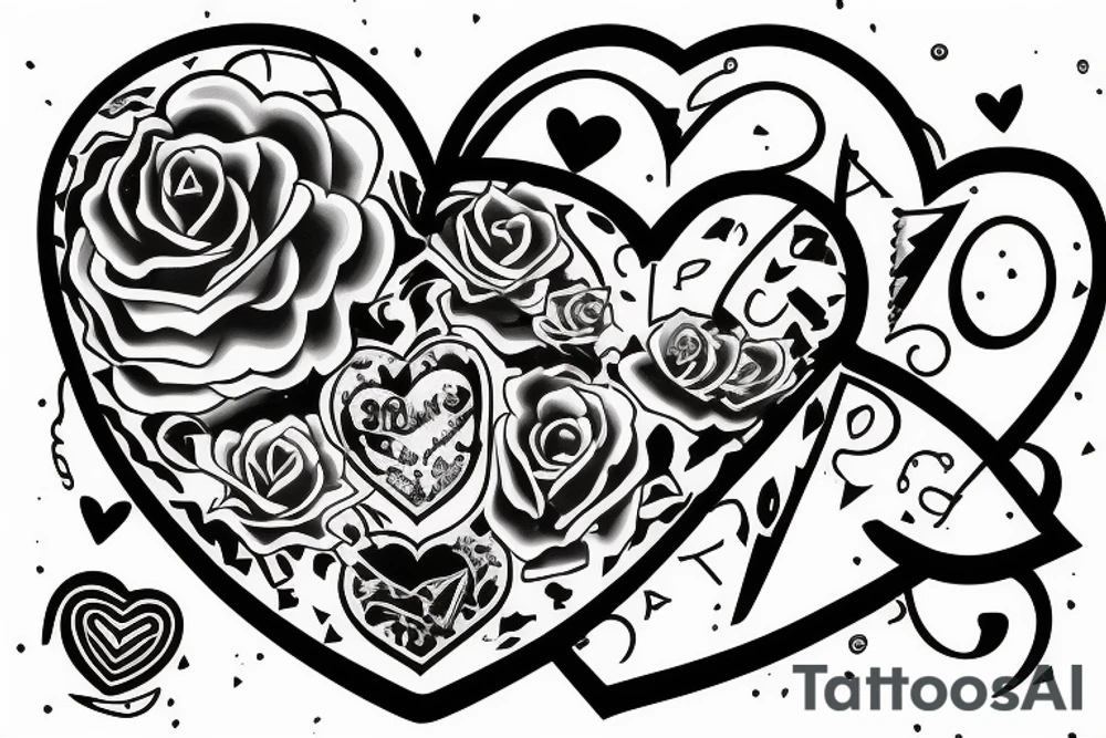 chained heart with a j letter tattoo idea